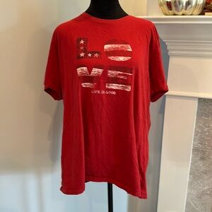 Life Is Good American Flag Love Shirt